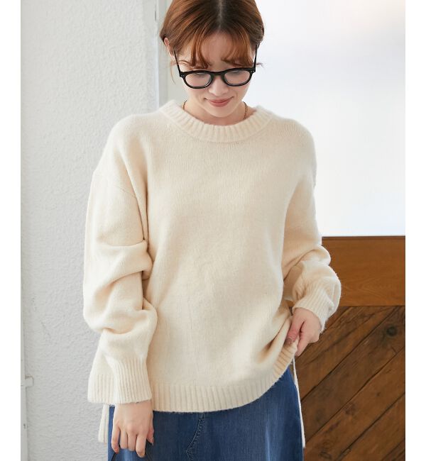  「《WEB限定アイテム》ワイドシルエットクルーネックプルオーバー」|ニット・セーター|