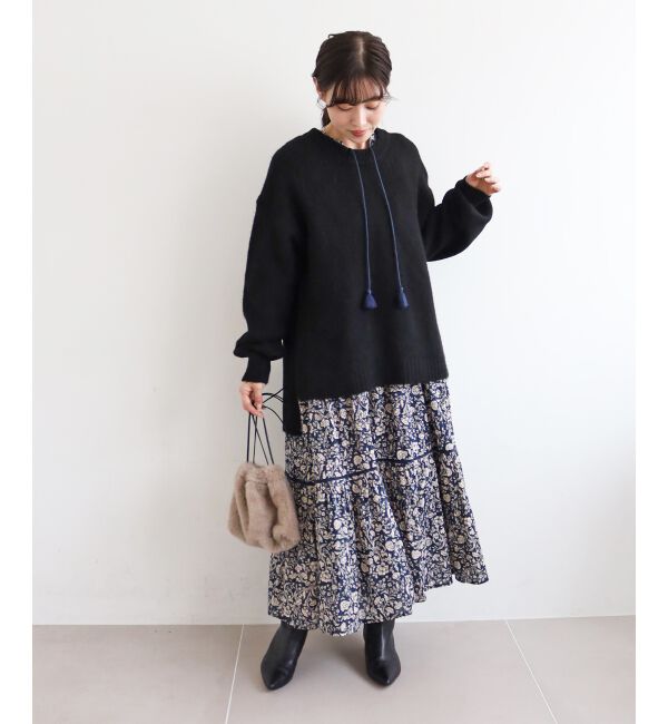  「《WEB限定アイテム》ワイドシルエットクルーネックプルオーバー」|ニット・セーター|