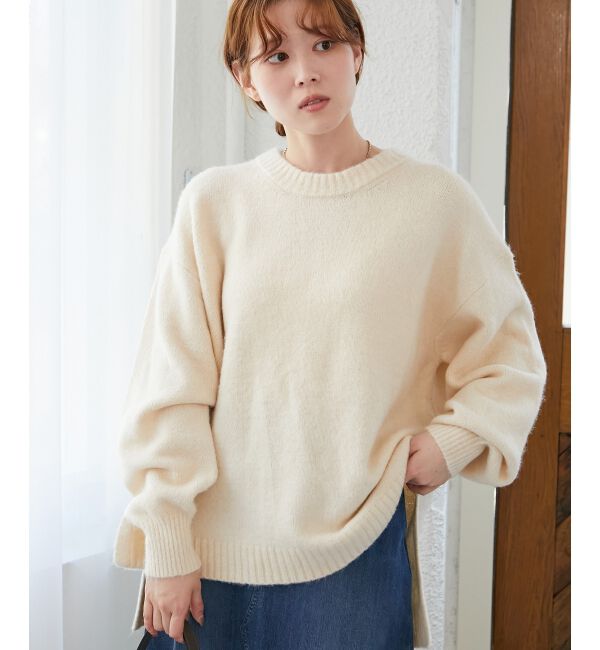  「《WEB限定アイテム》ワイドシルエットクルーネックプルオーバー」|ニット・セーター|