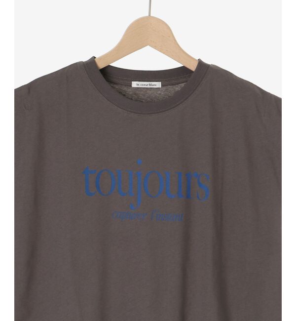  「toujoursロゴプリントフレンチTシャツ」|Tシャツ・カットソー|