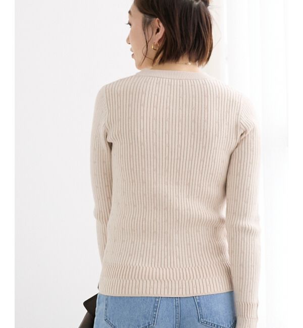  「《WEB限定アイテム》アイレットクルーリブニット」|ニット・セーター|