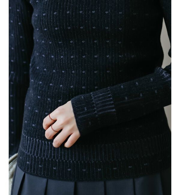  「《WEB限定アイテム》アイレットクルーリブニット」|ニット・セーター|