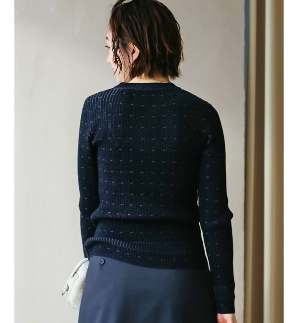  「《WEB限定アイテム》アイレットクルーリブニット」|ニット・セーター|