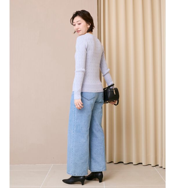  「《WEB限定アイテム》アイレットクルーリブニット」|ニット・セーター|