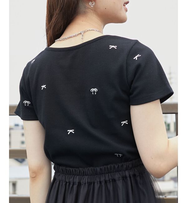 MAJESTICLEGON「ロマンティックエンブロイダリーTシャツ」|Tシャツ・カットソー|