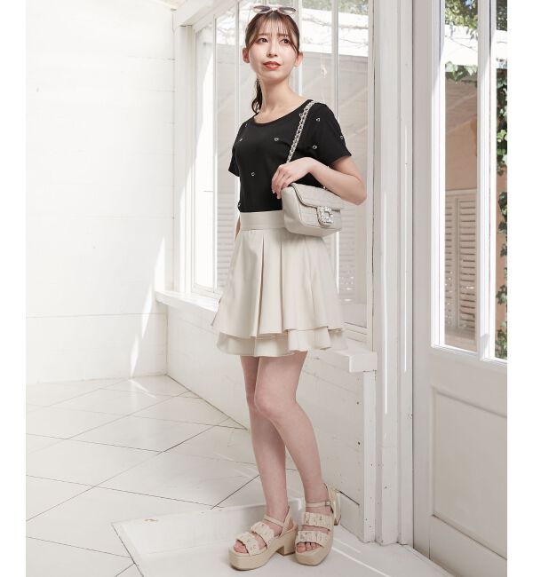 MAJESTICLEGON「ロマンティックエンブロイダリーTシャツ」|Tシャツ・カットソー|