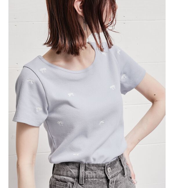 MAJESTICLEGON「ロマンティックエンブロイダリーTシャツ」|Tシャツ・カットソー|