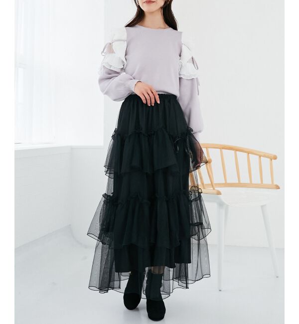 MAJESTICLEGON「プリーツフリルニット」|ニット・セーター|