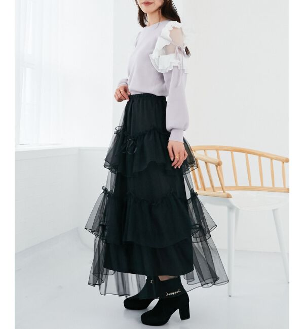 MAJESTICLEGON「プリーツフリルニット」|ニット・セーター|