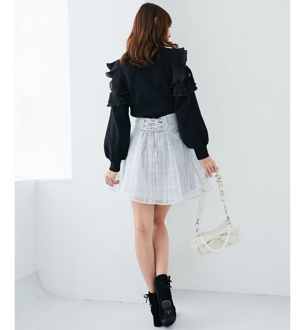 MAJESTICLEGON「プリーツフリルニット」|ニット・セーター|