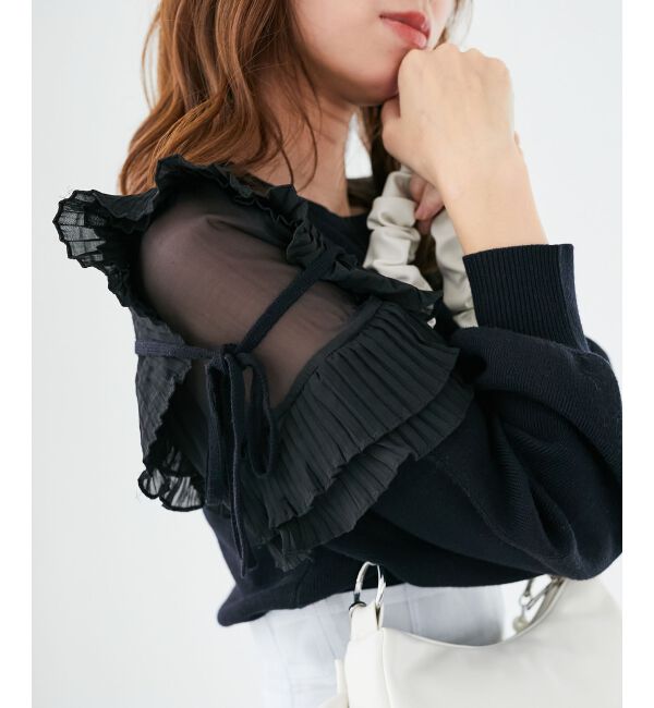 MAJESTICLEGON「プリーツフリルニット」|ニット・セーター|