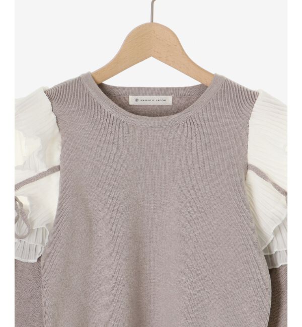 MAJESTICLEGON「プリーツフリルニット」|ニット・セーター|