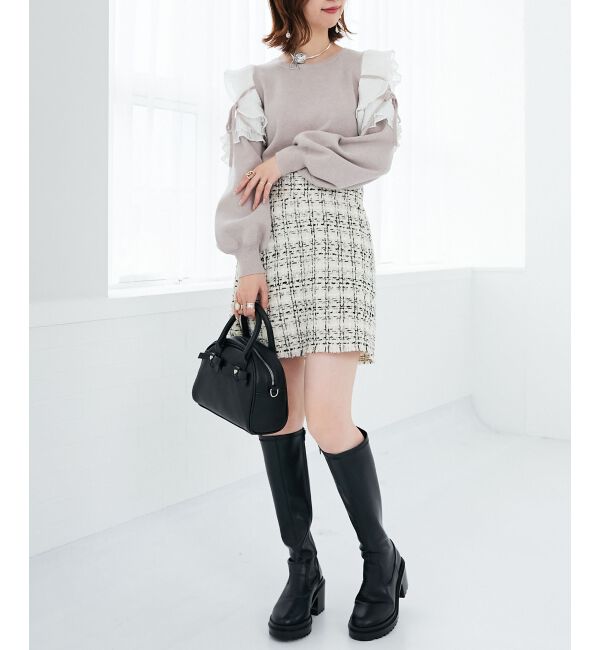 MAJESTICLEGON「プリーツフリルニット」|ニット・セーター|