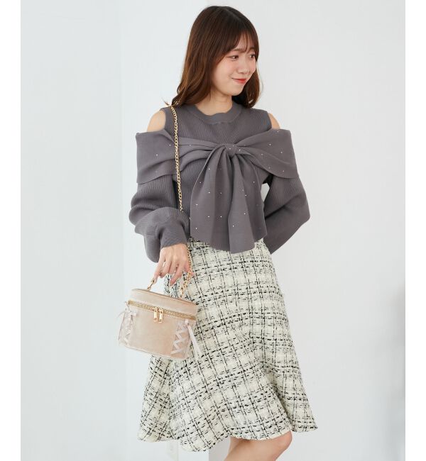 MAJESTICLEGON「レースアップベロアバニティバッグ」|ショルダー・メッセンジャー|