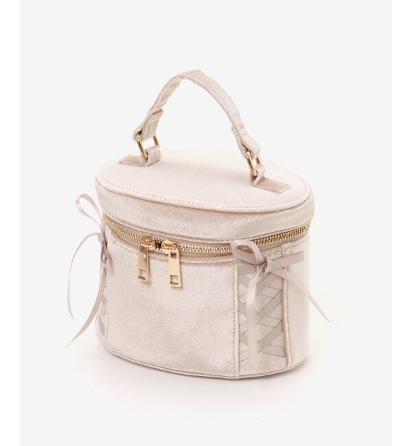 MAJESTICLEGON「レースアップベロアバニティバッグ」|ショルダー・メッセンジャー|