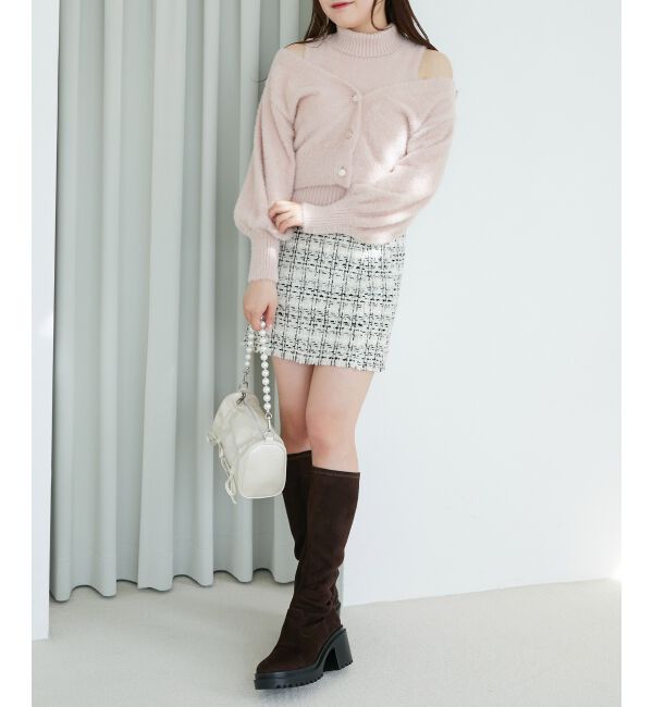 MAJESTICLEGON「パールチェーンセットWリボンバッグ」|ショルダー・メッセンジャー|