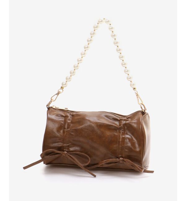 MAJESTICLEGON「パールチェーンセットWリボンバッグ」|ショルダー・メッセンジャー|