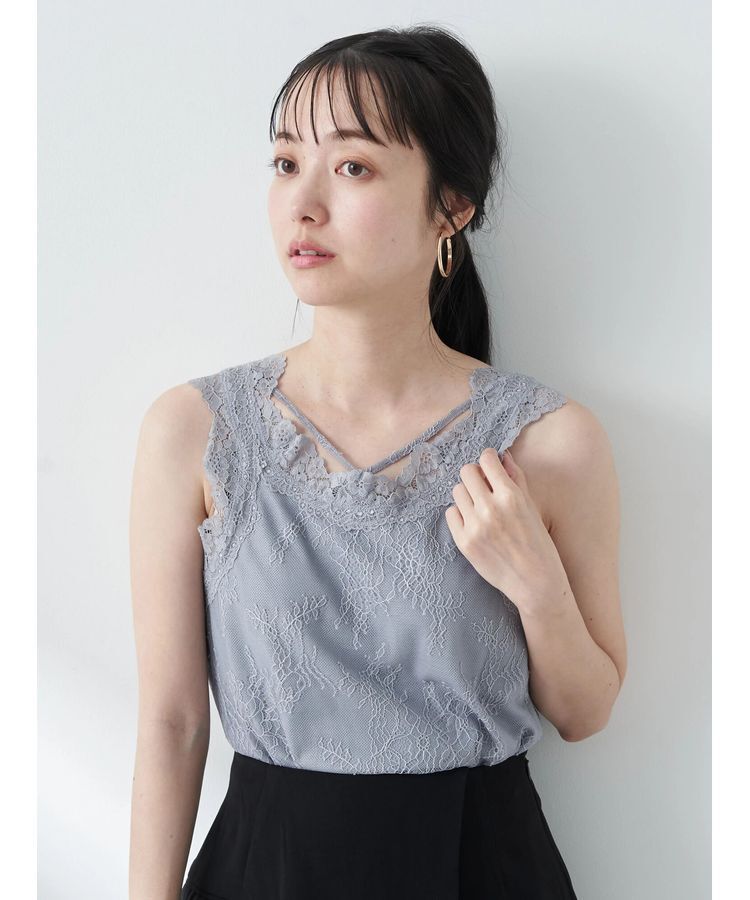 earth music&ecology「総レースキャミソール」|インナー|