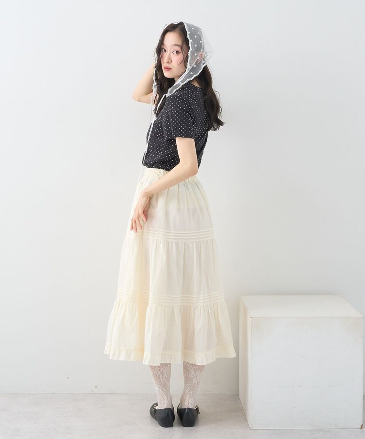 earth music&ecology「ピンタックティアードミディスカート」|フレア|