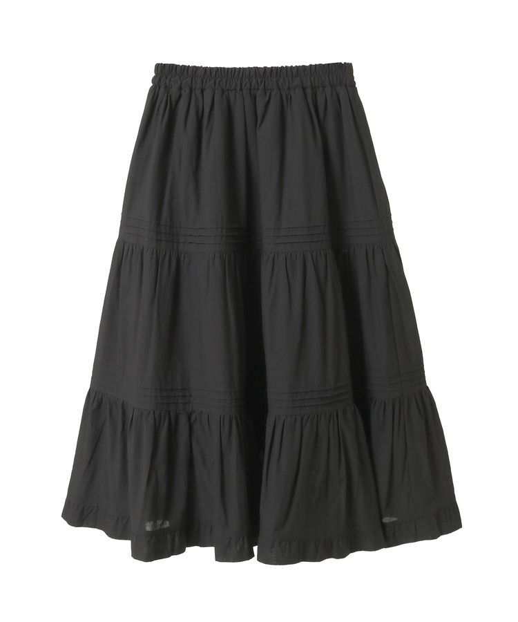 earth music&ecology「ピンタックティアードミディスカート」|フレア|