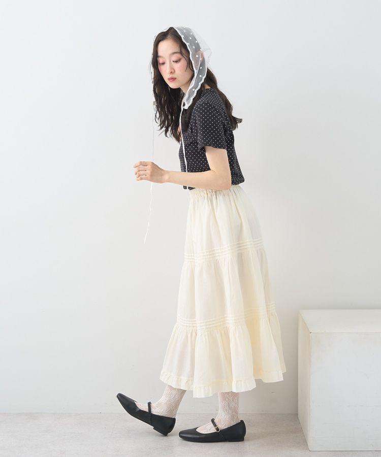 earth music&ecology「ピンタックティアードミディスカート」|フレア|