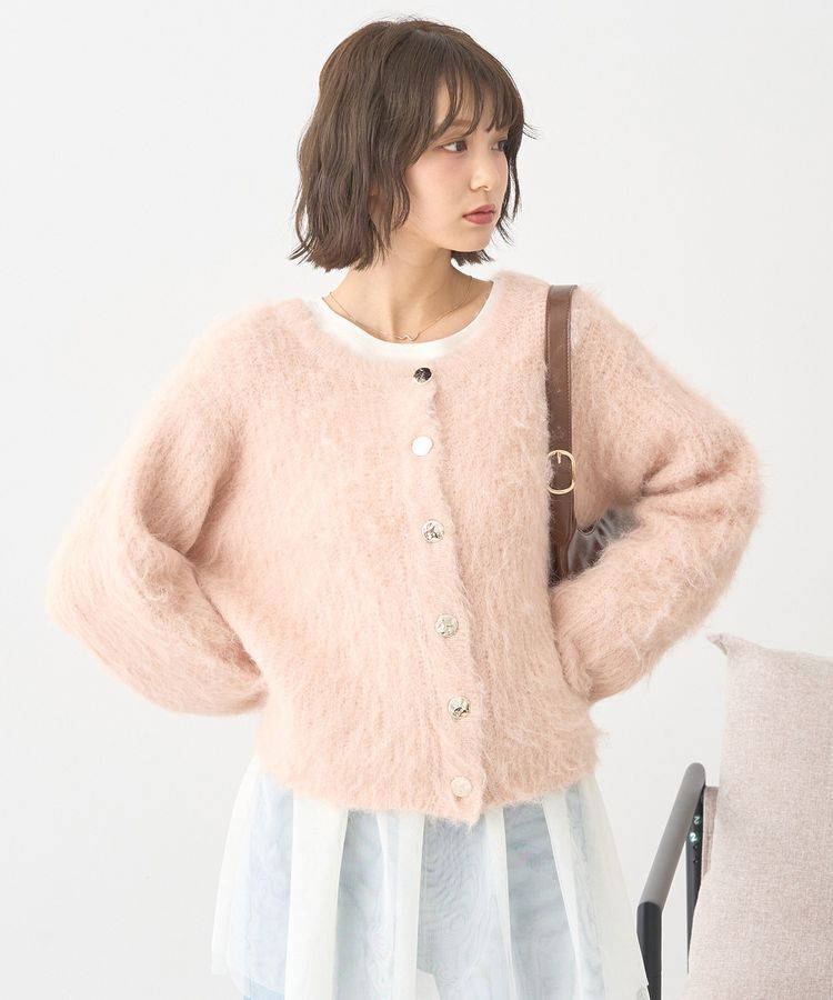 earth music&ecology「クルーネックシャギーカーディガン」|カーディガン|