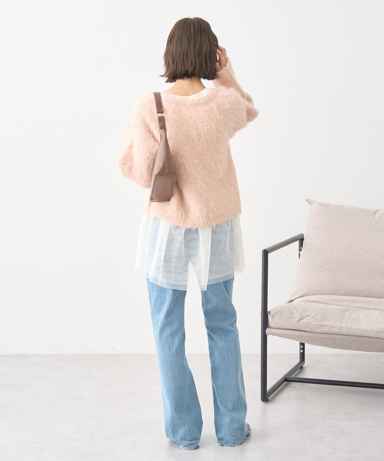 earth music&ecology「クルーネックシャギーカーディガン」|カーディガン|