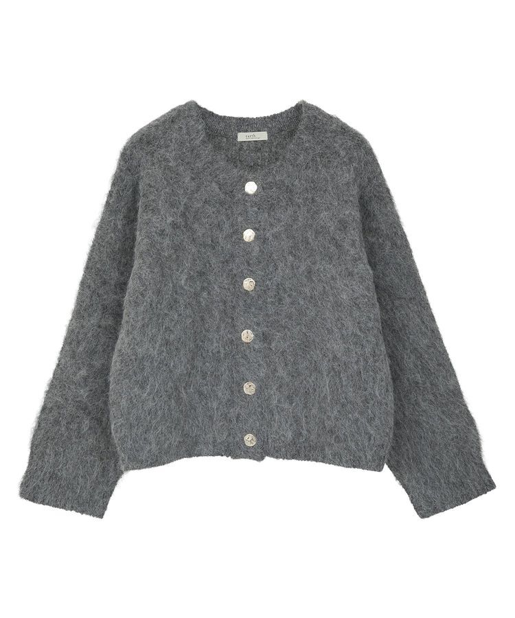 earth music&ecology「クルーネックシャギーカーディガン」|カーディガン|