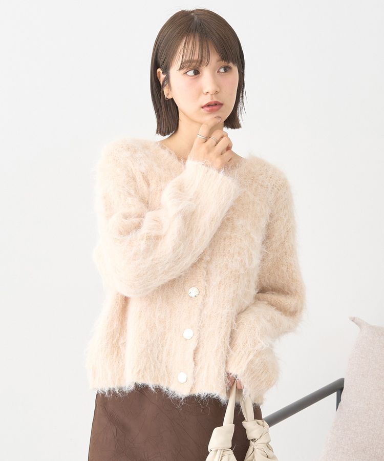 earth music&ecology「クルーネックシャギーカーディガン」|カーディガン|