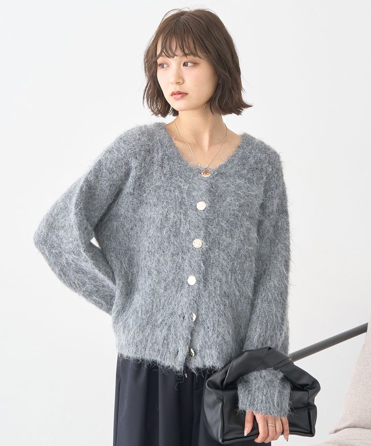 earth music&ecology「クルーネックシャギーカーディガン」|カーディガン|