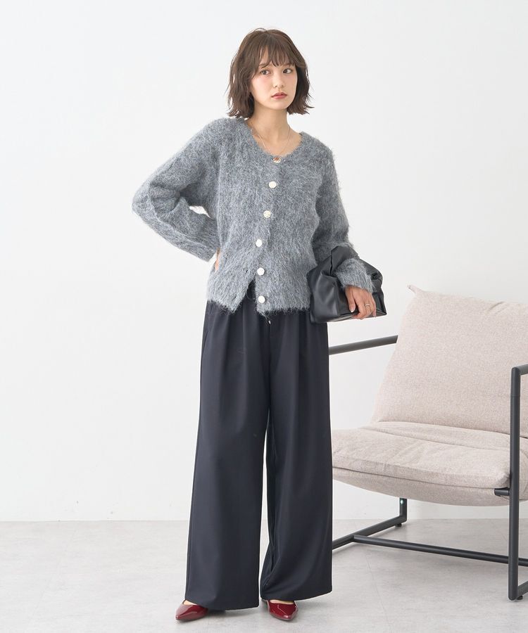 earth music&ecology「クルーネックシャギーカーディガン」|カーディガン|