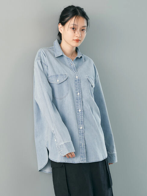 AMERICAN HOLIC「Wポケットデニムシャツ」|シャツ・ブラウス|Indigo
