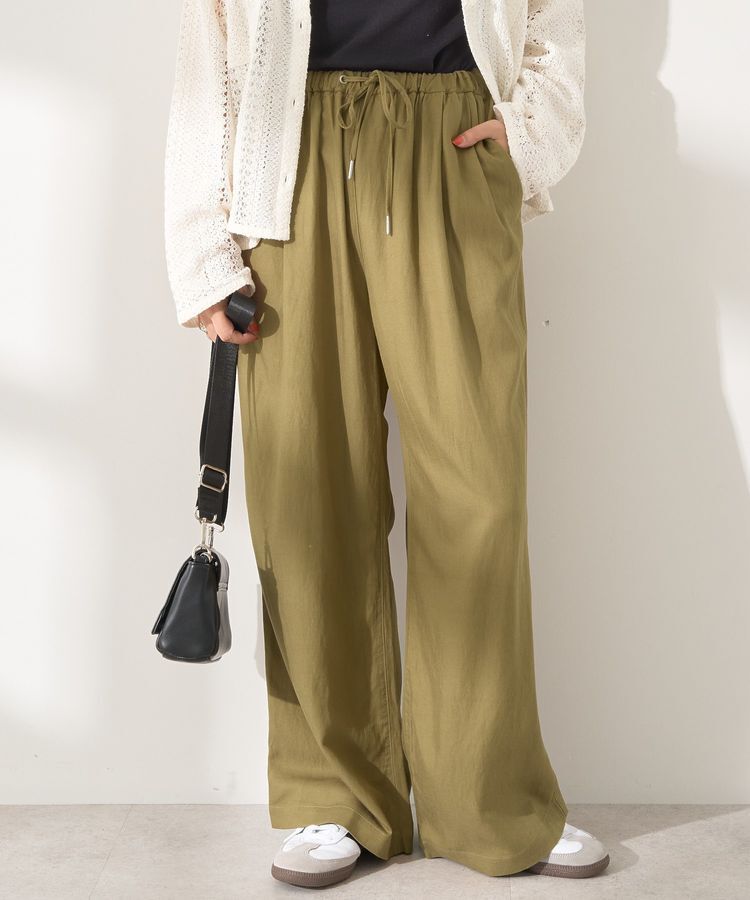 AMERICAN HOLIC「接触冷感リネンブレンドタックワイドパンツ」|その他|