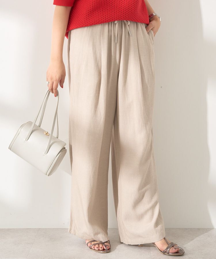 AMERICAN HOLIC「接触冷感リネンブレンドタックワイドパンツ」|その他|Beige