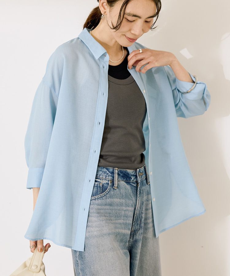 AMERICAN HOLIC「シアーボイルレギュラー7分袖シャツ」|シャツ・ブラウス|