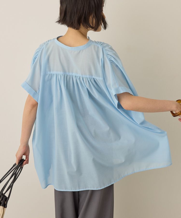 AMERICAN HOLIC「イージーケア 接触冷感フレンチスリーブギャザーシャツ」|シャツ・ブラウス|