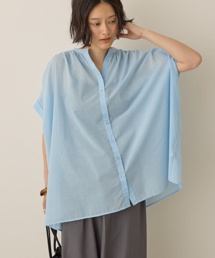 AMERICAN HOLIC「イージーケア 接触冷感フレンチスリーブギャザーシャツ」|シャツ・ブラウス|