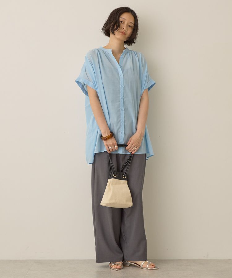 AMERICAN HOLIC「イージーケア 接触冷感フレンチスリーブギャザーシャツ」|シャツ・ブラウス|