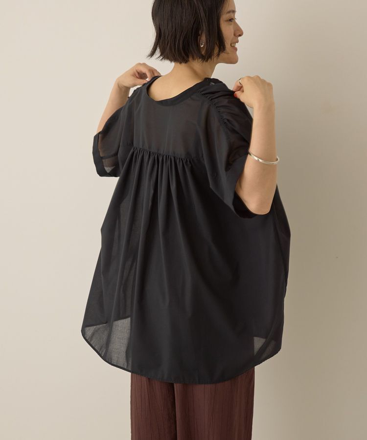 AMERICAN HOLIC「イージーケア 接触冷感フレンチスリーブギャザーシャツ」|シャツ・ブラウス|