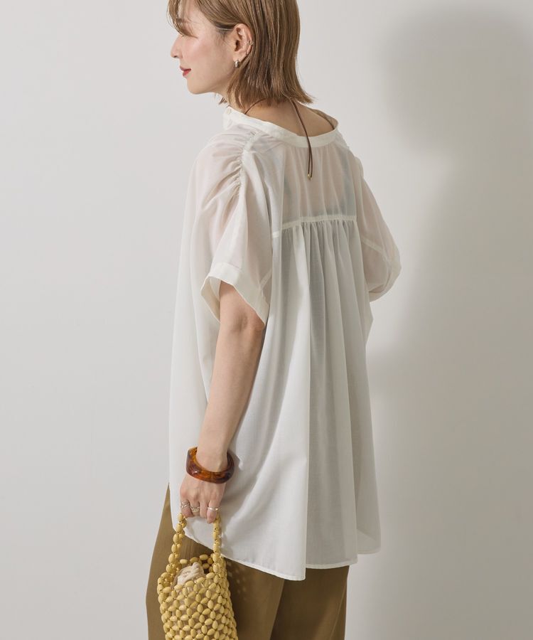 AMERICAN HOLIC「イージーケア 接触冷感フレンチスリーブギャザーシャツ」|シャツ・ブラウス|