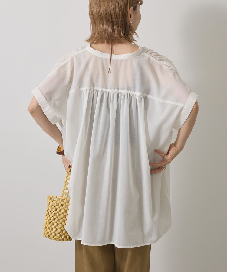 AMERICAN HOLIC「イージーケア 接触冷感フレンチスリーブギャザーシャツ」|シャツ・ブラウス|