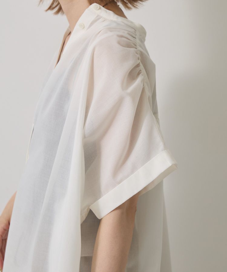 AMERICAN HOLIC「イージーケア 接触冷感フレンチスリーブギャザーシャツ」|シャツ・ブラウス|