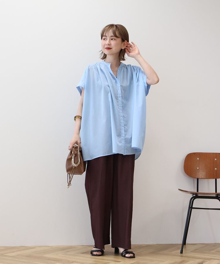 AMERICAN HOLIC「イージーケア 接触冷感フレンチスリーブギャザーシャツ」|シャツ・ブラウス|