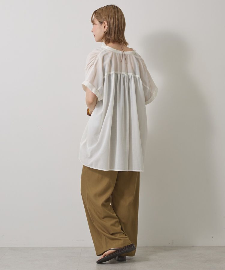 AMERICAN HOLIC「イージーケア 接触冷感フレンチスリーブギャザーシャツ」|シャツ・ブラウス|