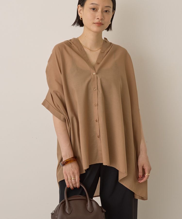 AMERICAN HOLIC「イージーケア 接触冷感フレンチスリーブギャザーシャツ」|シャツ・ブラウス|