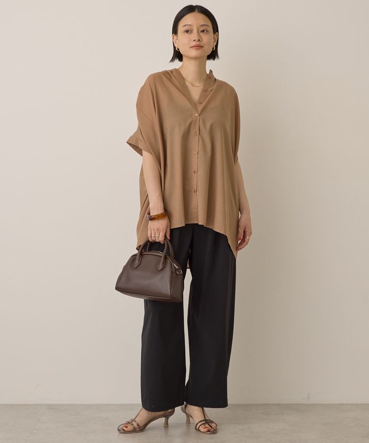 AMERICAN HOLIC「イージーケア 接触冷感フレンチスリーブギャザーシャツ」|シャツ・ブラウス|