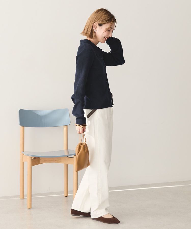 AMERICAN HOLIC「バイパチ襟付き前あきリブプルオーバー＜静電気軽減＞」|ニット・セーター|