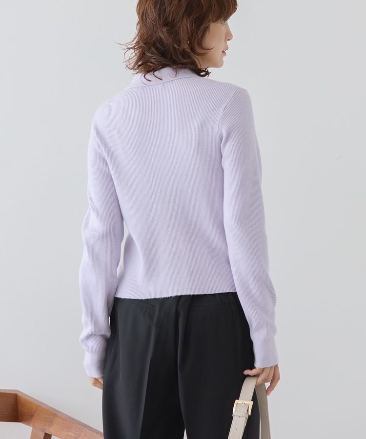 AMERICAN HOLIC「バイパチ襟付き前あきリブプルオーバー＜静電気軽減＞」|ニット・セーター|