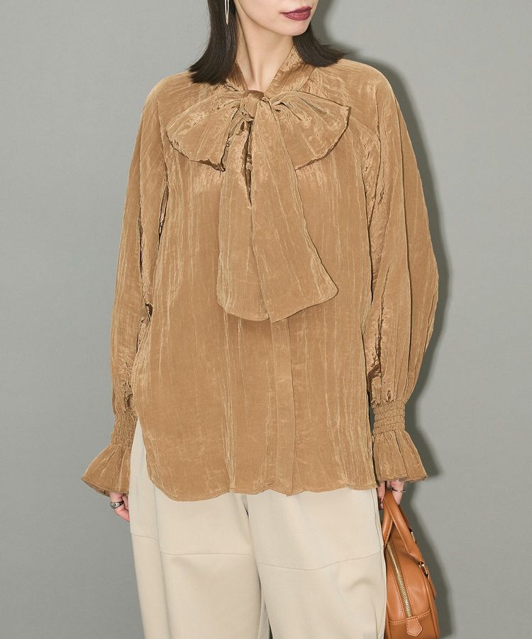 AnriettMusee「ボウタイリボンブラウス」|シャツ・ブラウス|Brown