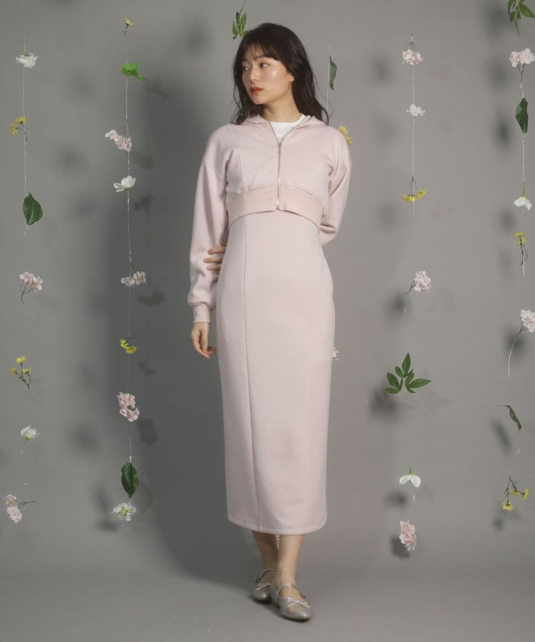 Green Parks「dazzlin SET2点パーカー+キャミワンピース」|ワンピース|Pink